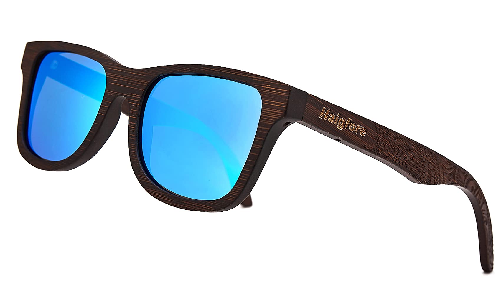 Polarized Wooden Sunglasses for Men & Women - 100% UV400 Protection, Handmade Bamboo Frame - Perfect for Outdoor Activities, Beach & Driving