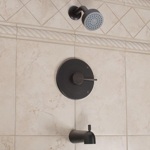 Signature Hardware 317179 Rotunda Pressure Balanced Tub and Shower Trim Kit with Single Function Showerhead - Satin Nickel Finish - Includes Rough-In Valve - Perfect for Bathroom Renovation and Modern Home Upgrades