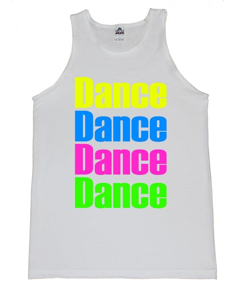 FTD Apparel Men's Neon EDM Rave Tank Top - Dance Dance Style for Concerts, Festivals, and Nightclubs