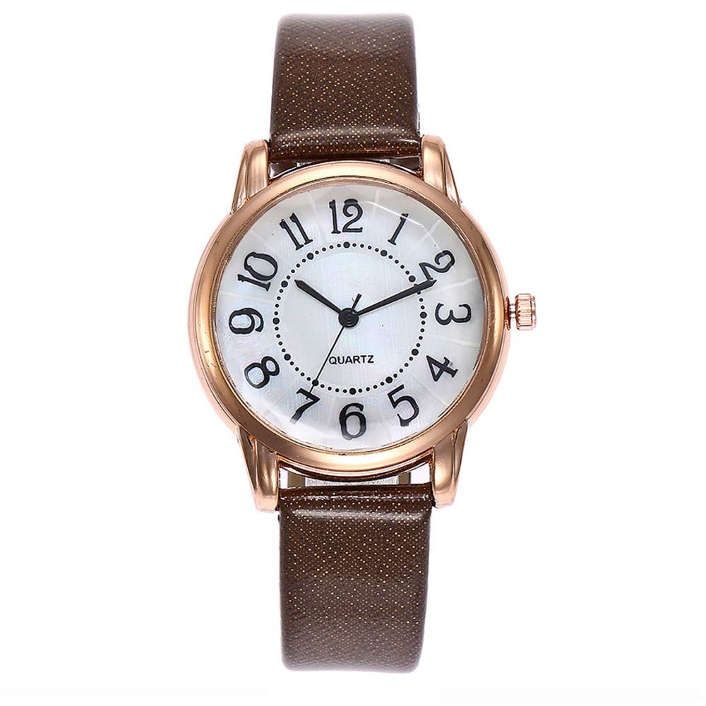 Women's Casual Analog Quartz Watch with Genuine Leather Strap - Stylish Wristwatch for Everyday Wear, Office, and Outdoor Activities