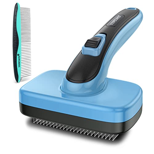 Self-Cleaning Pet Brush for Dogs & Cats - Removes Tangles & Loose Hair - Perfect for Grooming All Coat Types at Home