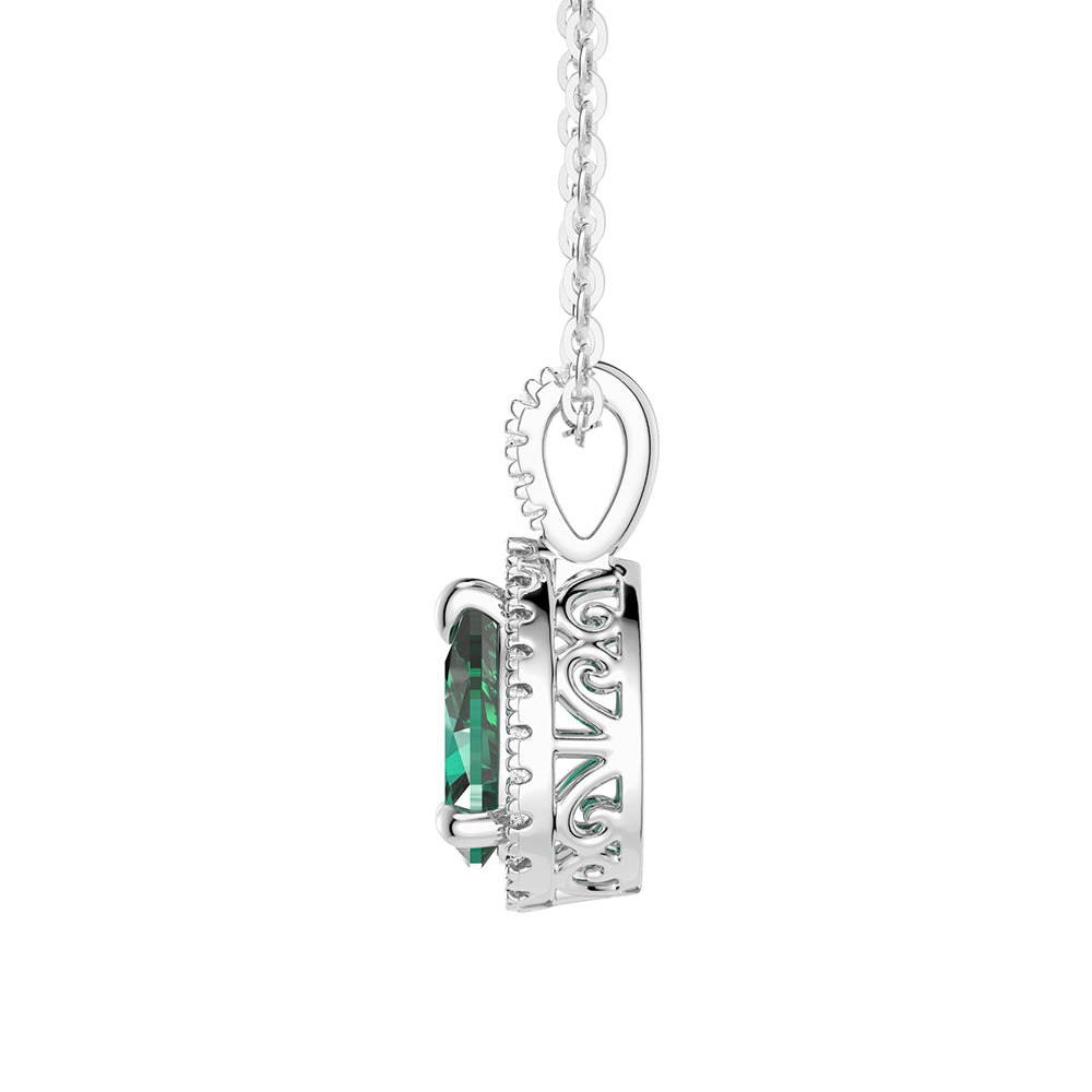 Exquisite Pear Shaped Emerald Pendant & Earrings Set | 14K Gold Jewelry | Perfect for Weddings, Anniversaries & Special Occasions