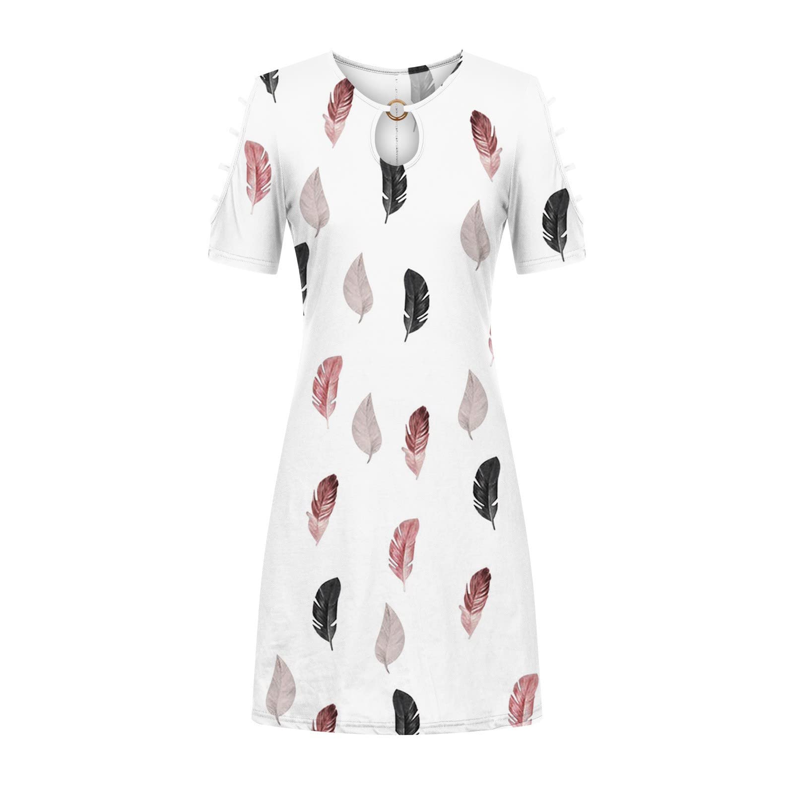 Women's Summer Floral Print Halter Neck Short Dress - Sleeveless Knee-Length Sundress for Beach, Vacation & Casual Outings