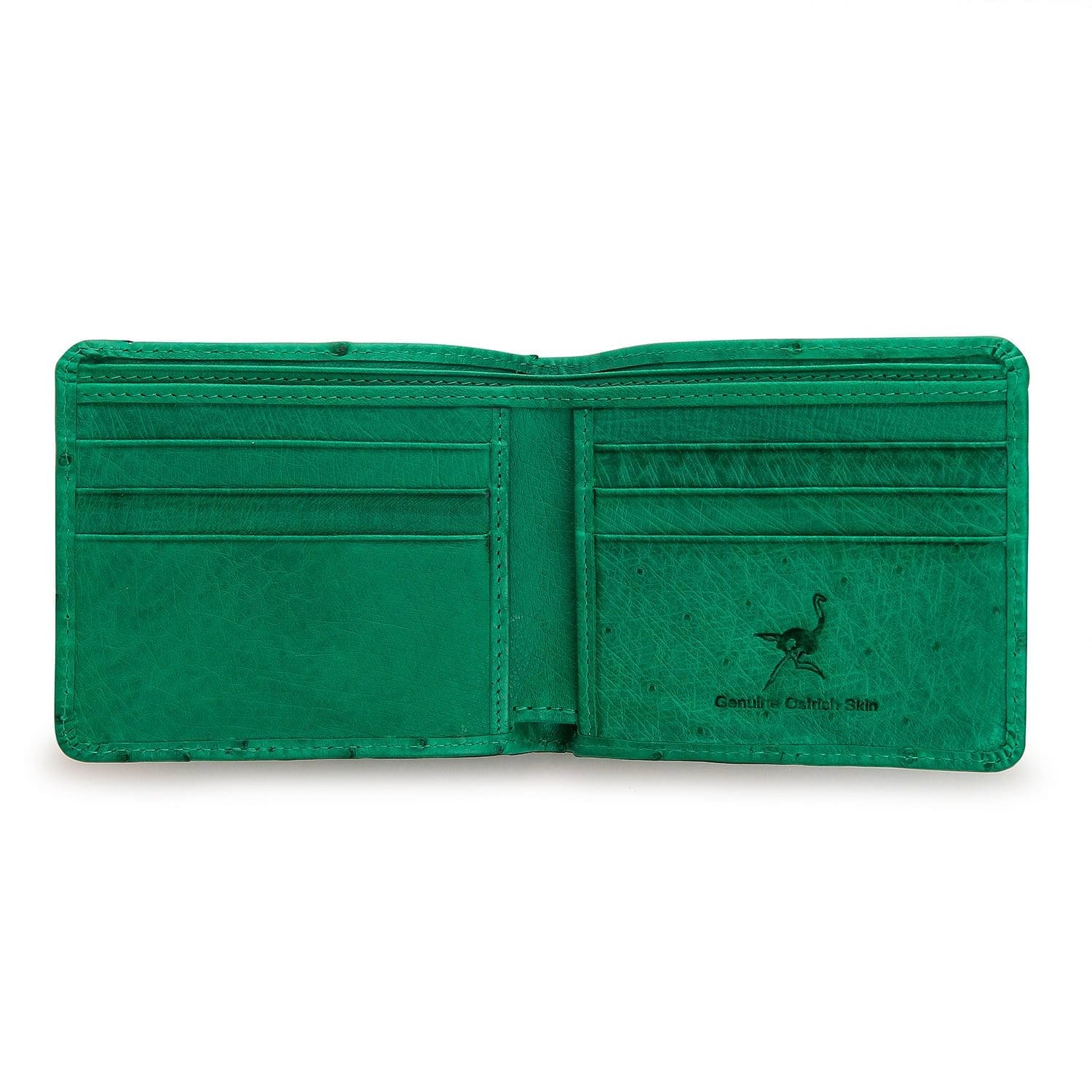 Genuine Ostrich Leather Wallet for Men - Premium Handmade Slim Bifold Wallet - Perfect for Everyday Carry, Business & Travel