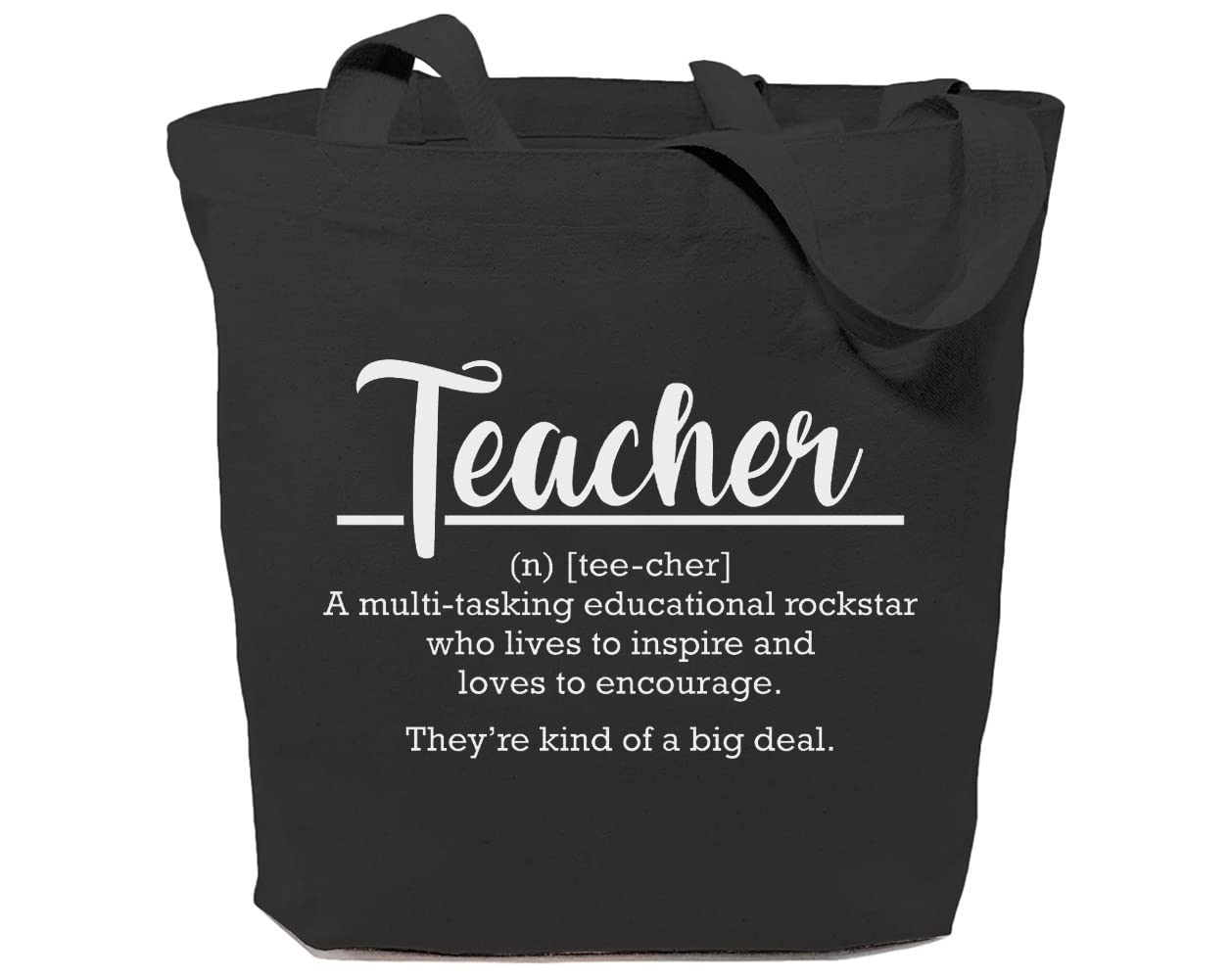 GXVUIS Funny Teacher Definition Canvas Tote Bag - Reusable Grocery Shoulder Shopping Bag for Women - Perfect Teacher Appreciation Gift for Teachers Day, School, Work & Everyday Use