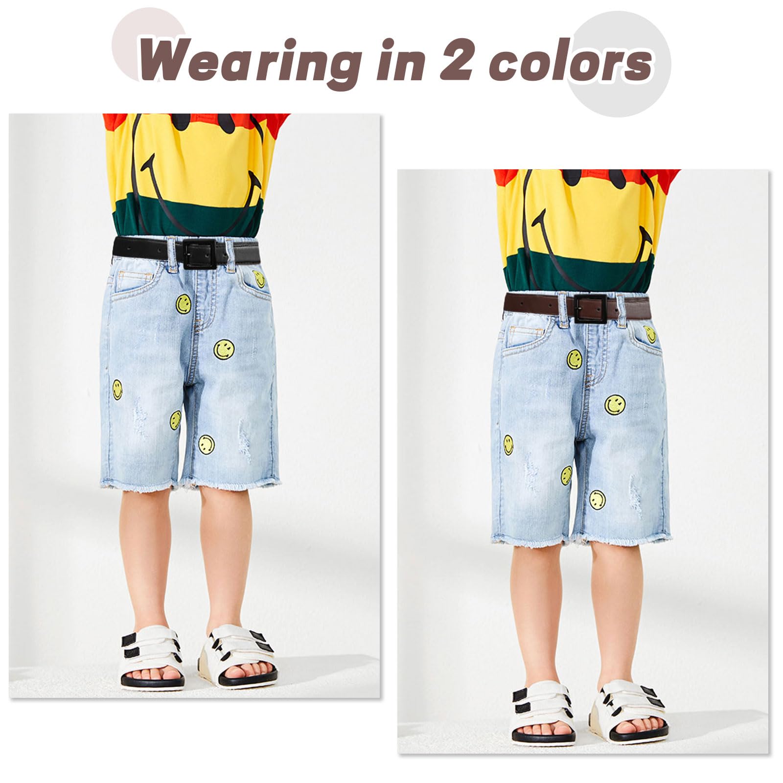 Reversible Kids Belts for Boys - Adjustable Brown & Black Leather Belt for School Uniforms, Jeans & Casual Wear | Durable & Stylish Waistband for Everyday Use