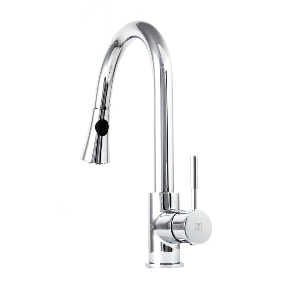 ZLINE Edison Pull Down Single Handle Kitchen Faucet in Chrome - High Arc Modern Design, Easy Installation, Durable Finish for Sink & Countertop - Perfect for Home Kitchen, Restaurant, RV & Commercial Use