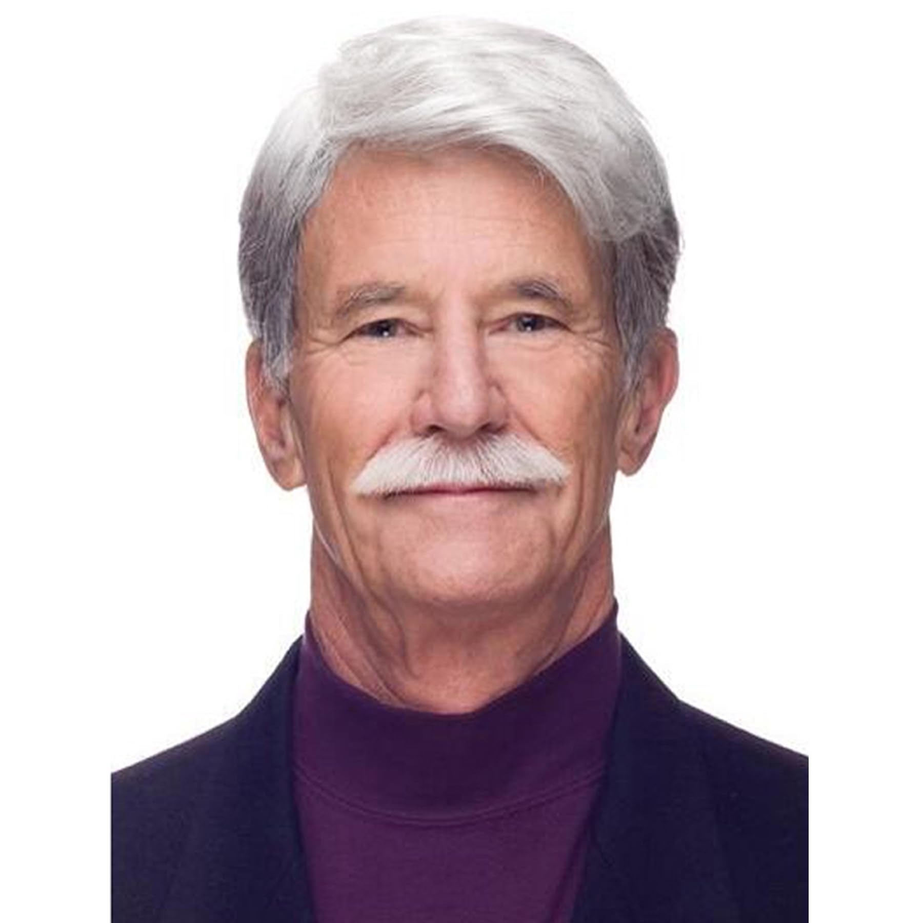 GNIMEGIL Short White Wigs for Men - Ombre Silver Blonde Synthetic Wig with Side Part - Natural Looking Senior Costume Hair for Cosplay, Halloween & Theater Performances