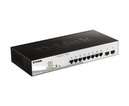 D-Link DGS-1210-10P 10-Port Gigabit Smart Managed PoE Switch with 8 PoE+ Ports (130W) - Ideal for Office Networking, IP Camera Systems & Small Business Networks