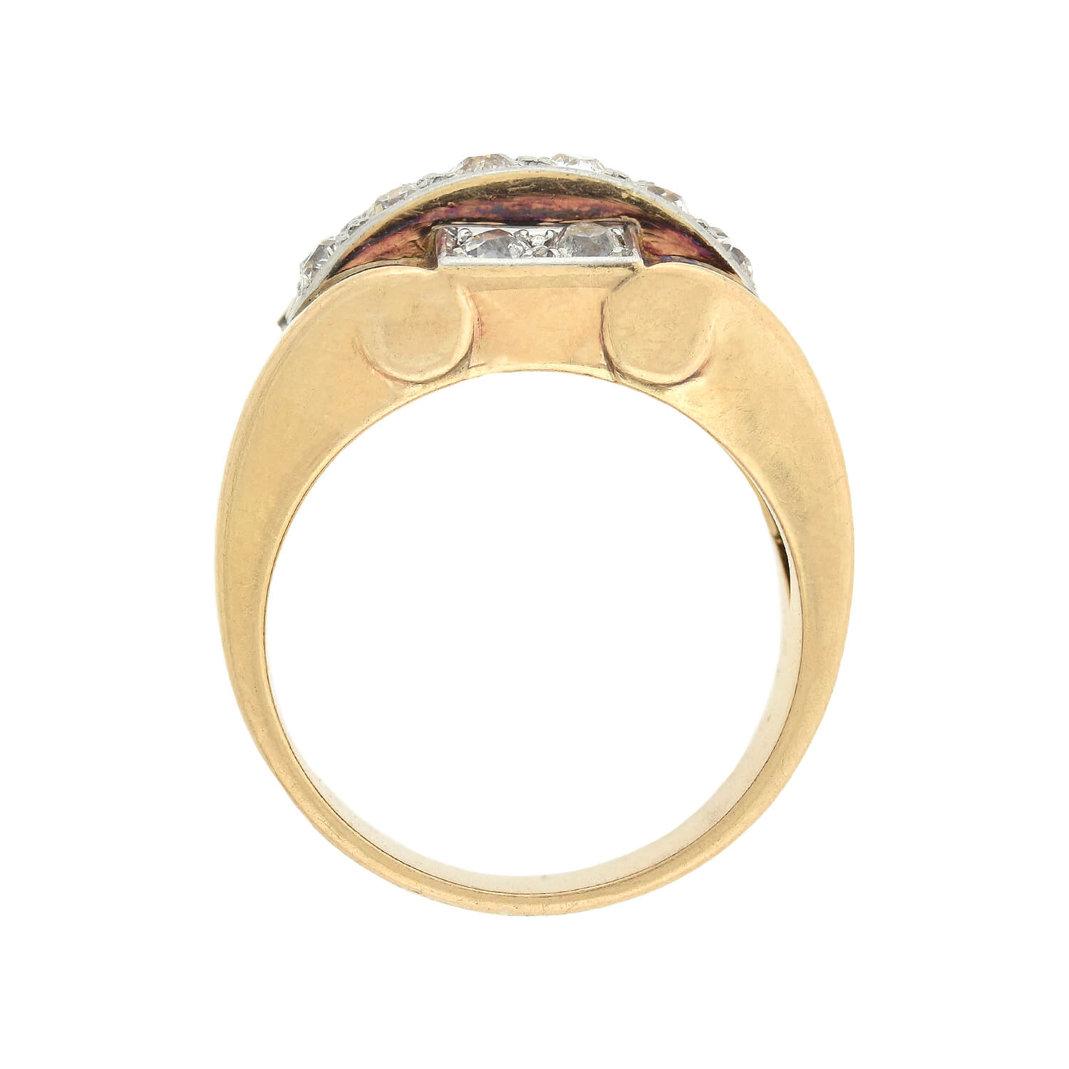 14K Gold & Platinum Vintage Diamond Statement Ring for Women - Elegant Jewelry Gift for Anniversary, Engagement & Special Occasions