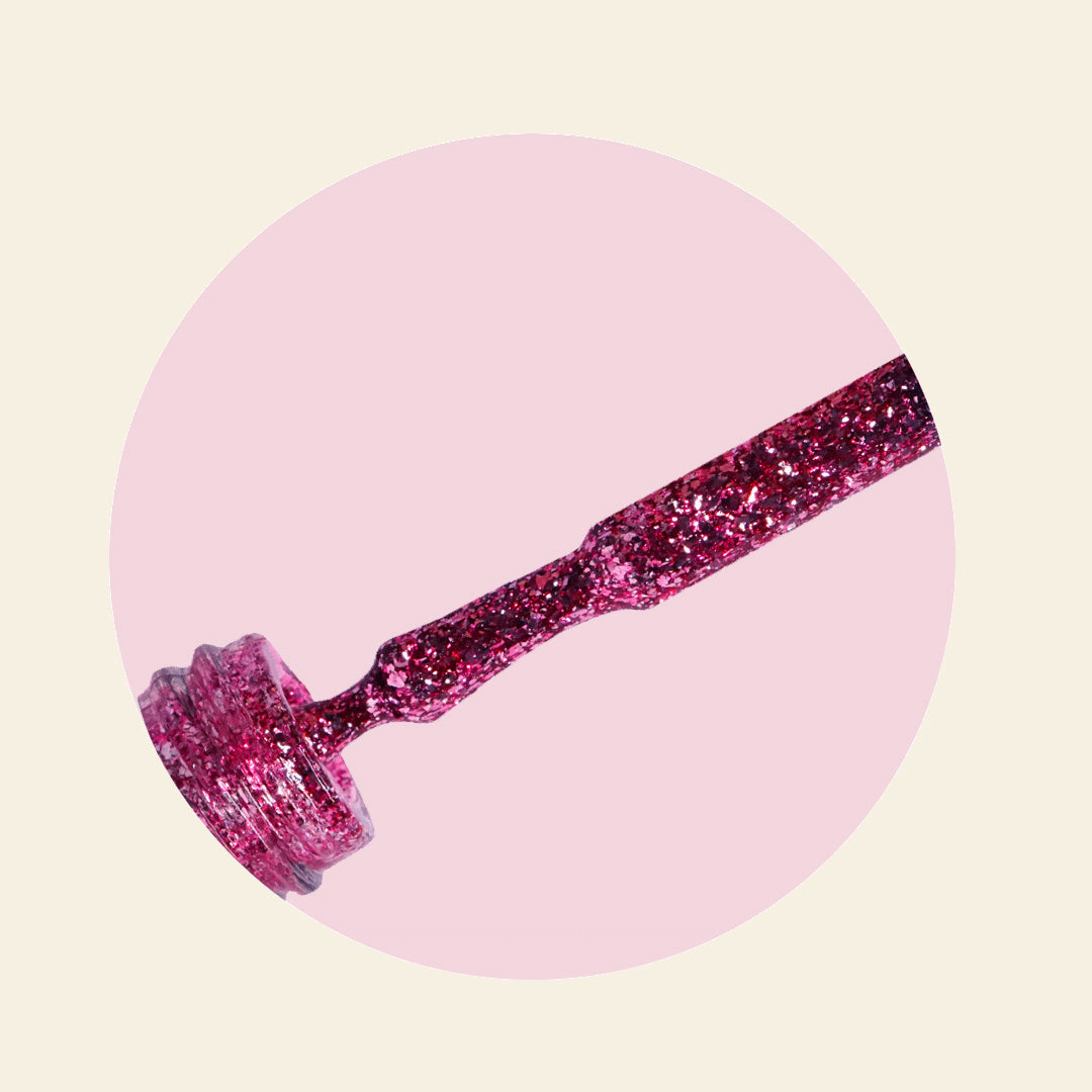 Mitty Platinum Glitter Fairy Pink Nail Polish - 15ml Long Lasting High Shine Gel Polish for Manicure & Pedicure - Perfect for Parties, Weddings, and Special Occasions