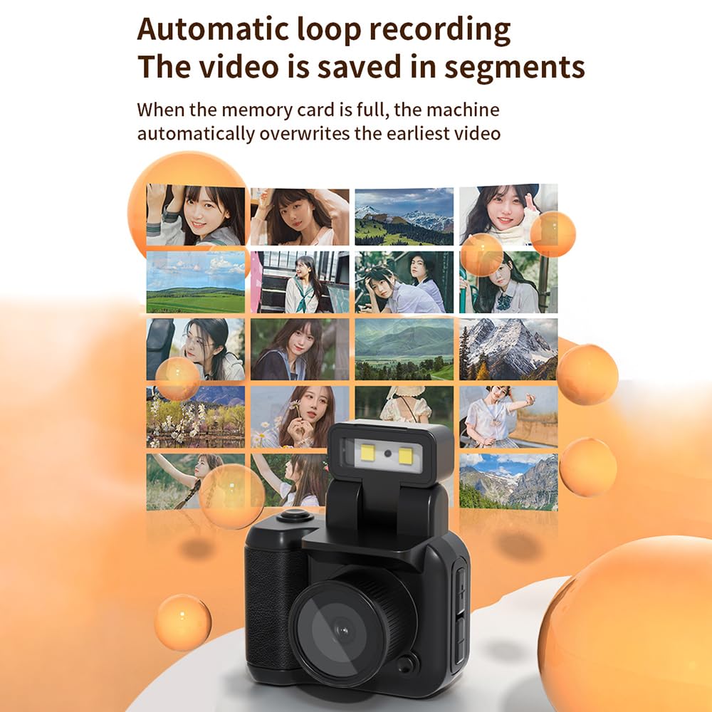 Andoer Mini Digital Camera 1080P HD - 1.44 Inch Compact Camera with 90° Rotatable Flash, Rechargeable Portable Camera for Kids, Beginners & Adults - Perfect for Travel, Birthday Gifts & Everyday Photography