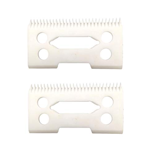 Professional 2-Hole Ceramic Clipper Blades (2-Pack) - Replacement Blades for Wahl Senior Cordless Clipper, Wahl Magic Clip & Wahl Sterling Senior - Durable Ceramic Cutter for Smooth Hair Trimming at Home or Salon