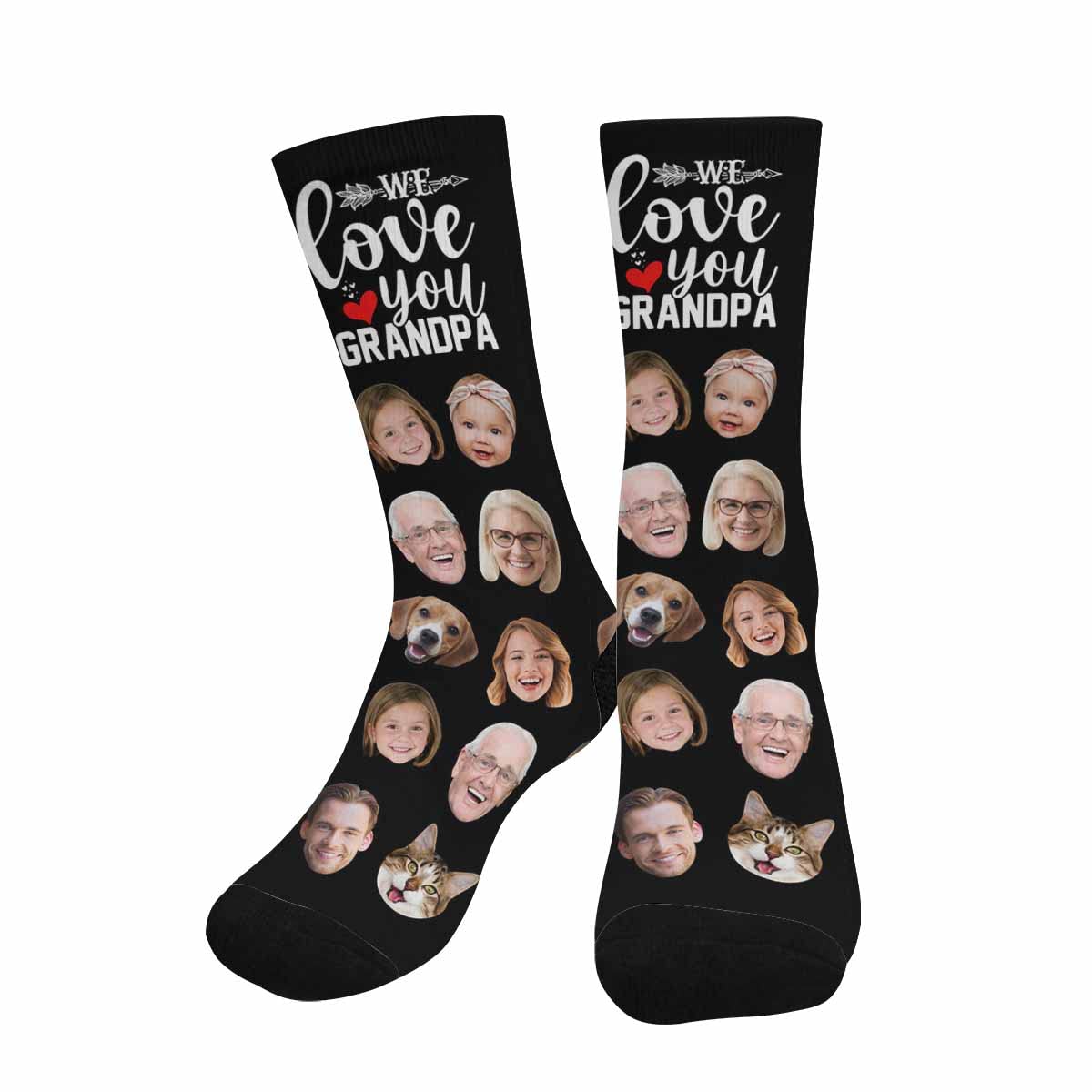 Custom Photo Socks - Personalized Pet Face Crew Socks for Men, Women & Kids - Turn Your Dog/Cat Picture into Cozy Socks - Perfect Gift for Pet Lovers, Birthday & Christmas Presents