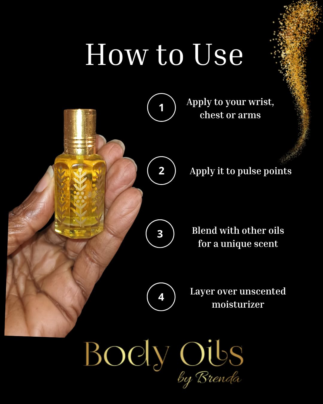 Brenda Arabian Sandalwood Concentrated Fragrance Body Oil - 3ml Long-Lasting Moisturizing Oil for Skin & Hair | Perfect for Massage, Aromatherapy & Daily Hydration