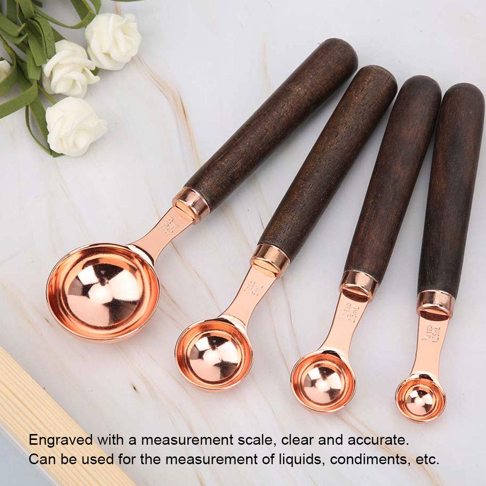 Premium Stainless Steel Rose Gold Measuring Cups Set - 6-Piece Kitchen Measuring Spoons for Dry & Liquid Ingredients - Perfect for Baking, Cooking & Meal Prep at Home