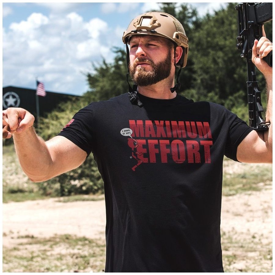Maximum Effort T-Shirt for Men - Premium Black Cotton Tee - Perfect for Gym, Workout & Casual Wear