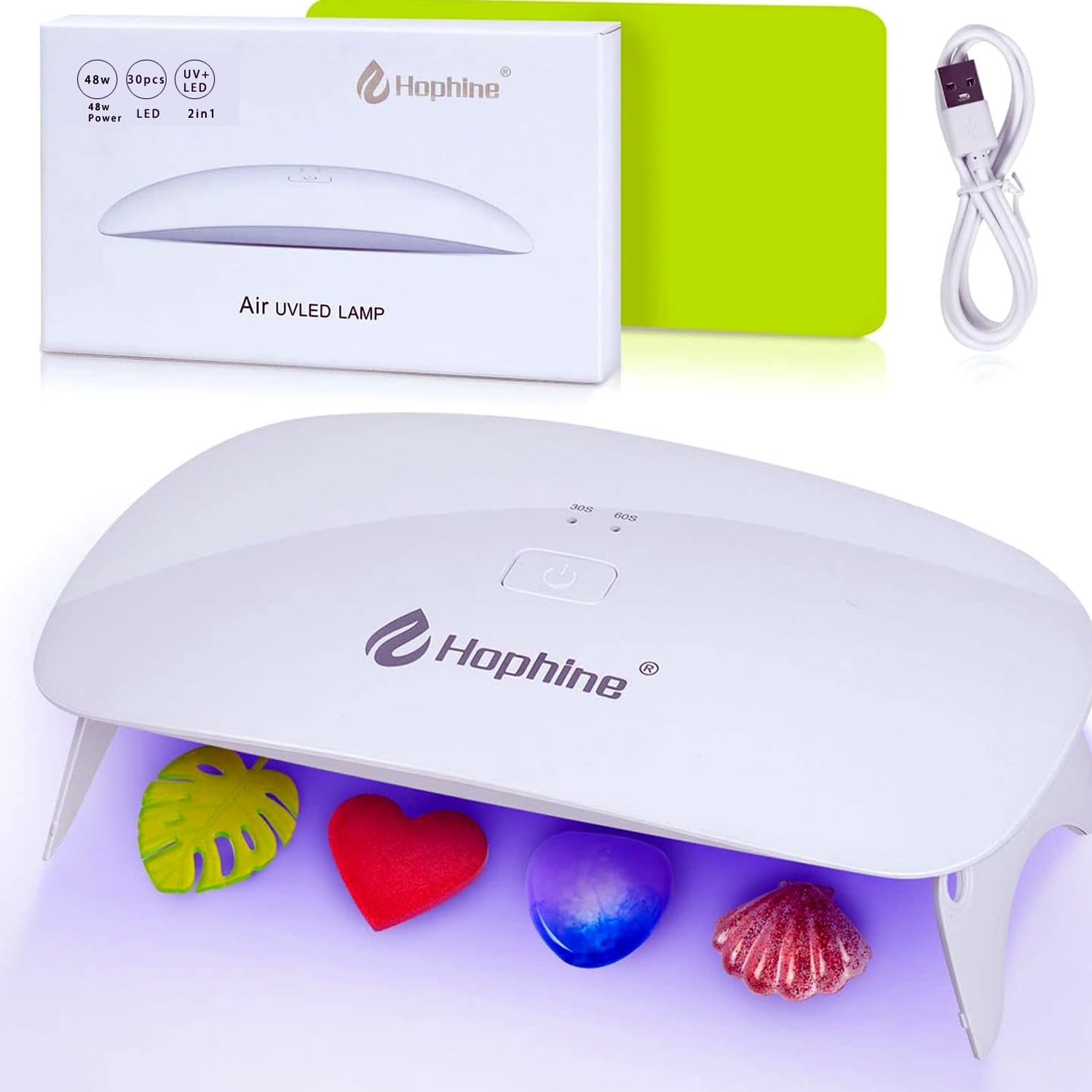 Foldable UV Resin Curing Lamp with 30 LED Lights - Fast Curing & Timer Function for Jewelry Making, DIY Crafts, Resin Molds - Perfect for Resin Art, Nail Art, and Small Home Decor Projects