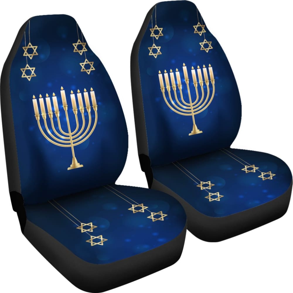 Hanukkah Themed Car Seat Covers - Premium Print Design 210201 - Perfect for Holiday Travel & Jewish Celebrations