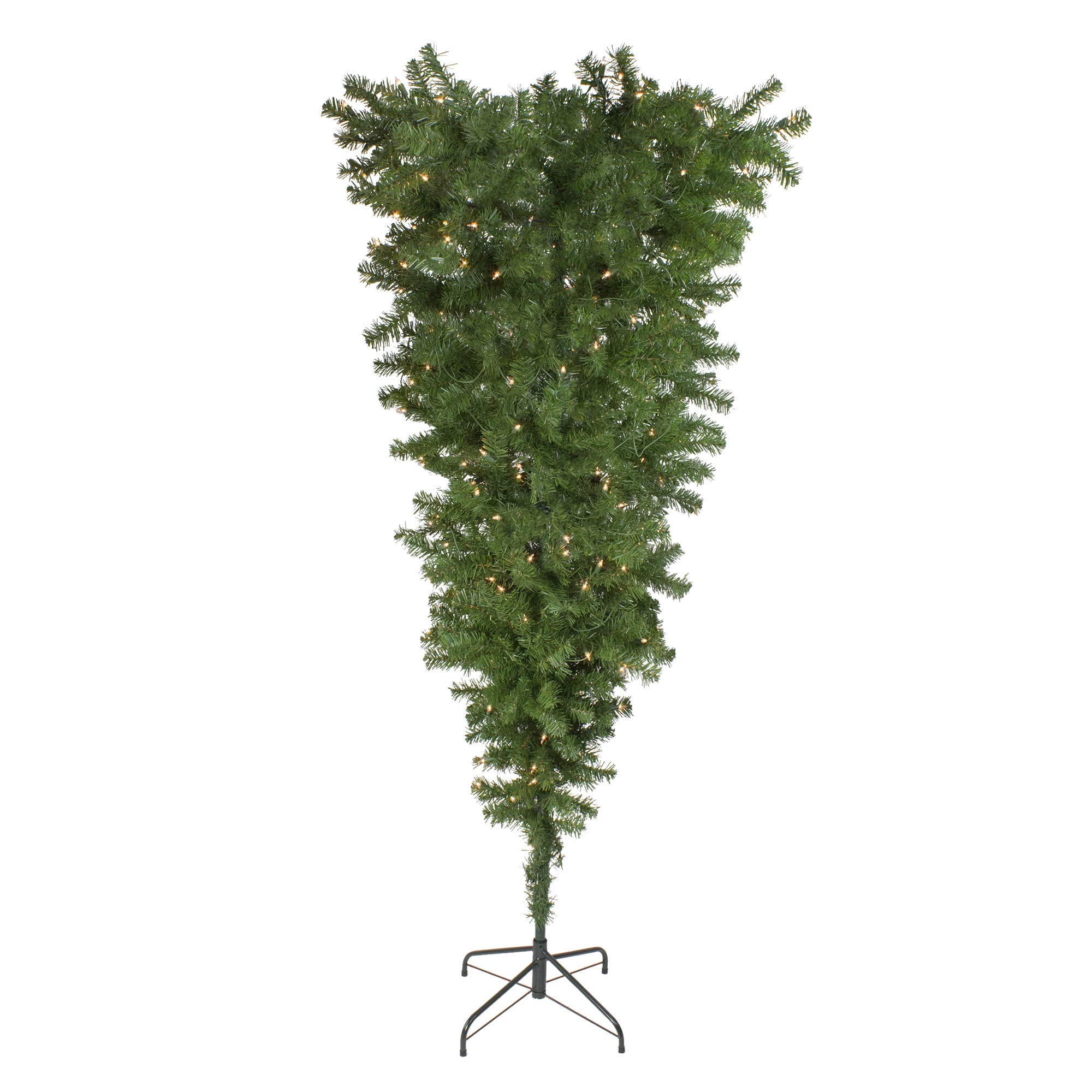 Northlight 5.5-Foot Pre-Lit Upside Down Artificial Christmas Tree with Clear Lights - Medium Spruce Design for Unique Holiday Decor | Perfect for Small Spaces & Ceiling Decorations