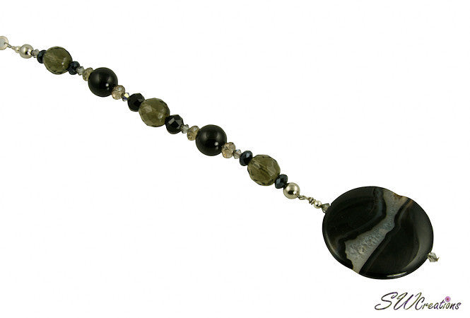 Agate Onyx Topaz Gemstone Beaded Fan Pull - Elegant Home Decor for Ceiling Fans, Light Fixtures & Window Treatments | Perfect for Bedroom, Living Room & Bathroom