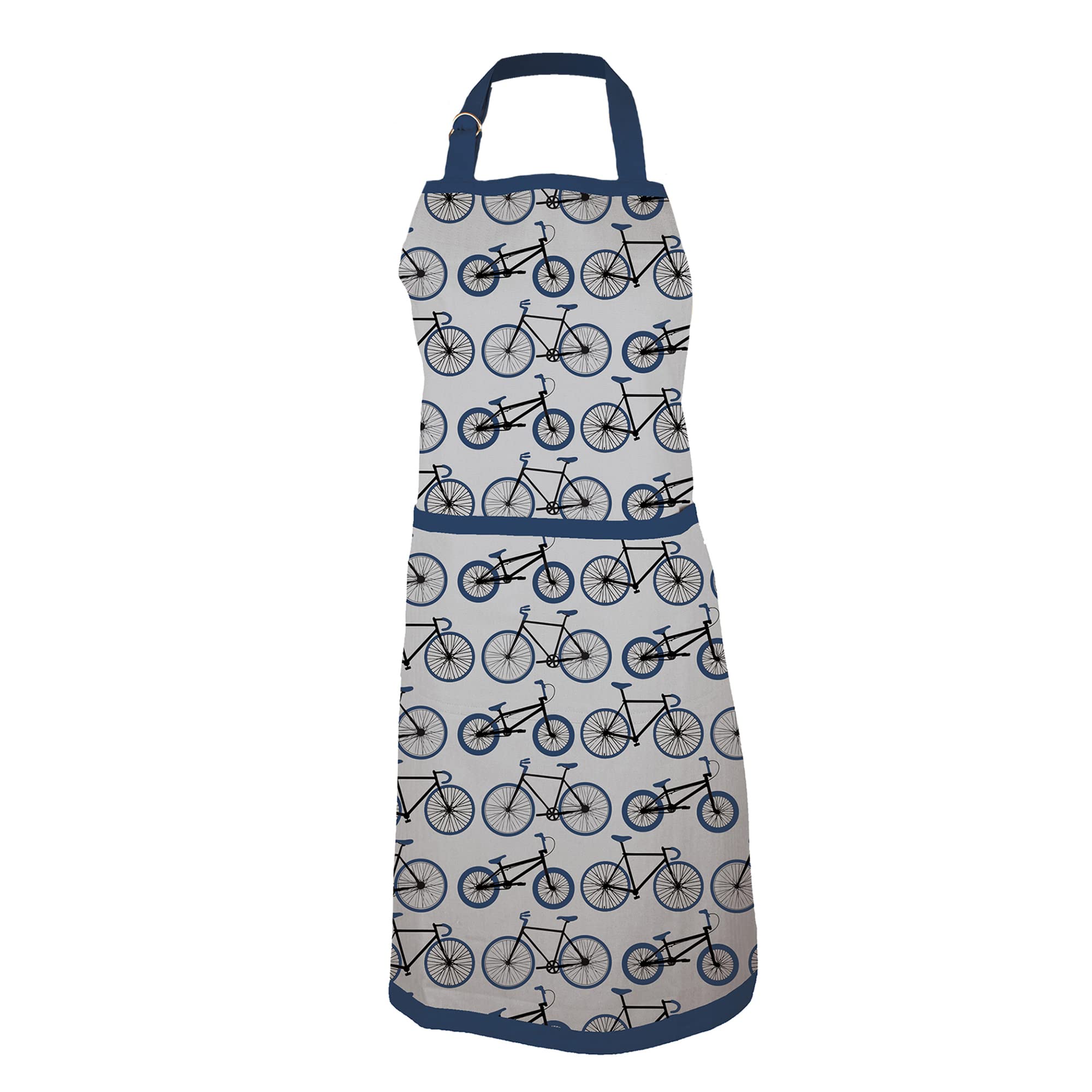 Premium 100% Cotton Printed Kitchen Apron with Pockets for Women & Men - Machine Washable & Durable Chef Apron - Perfect for Cooking, Baking, BBQ & Home Kitchen Use