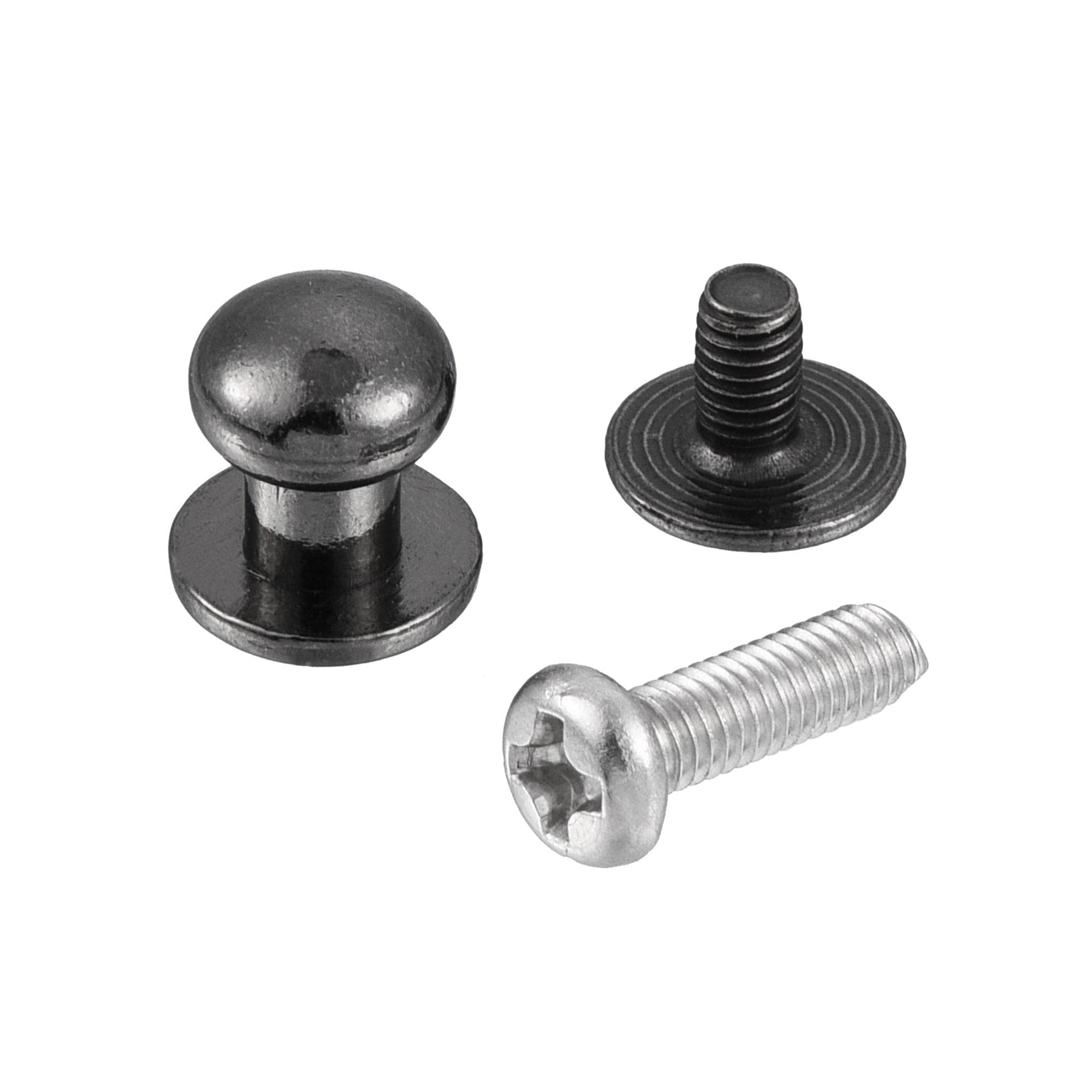 Black Zinc Alloy Round Knobs 7mm Head - 12pcs for Drawers & Cabinets