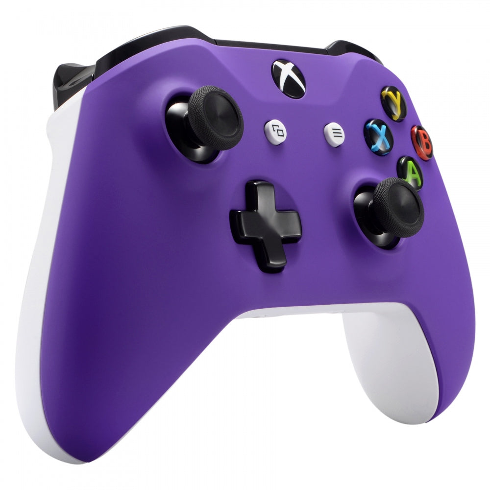 ExtremeRate Soft Touch Purple Controller Shell with Side Rails - Replacement Housing for Xbox One S & Xbox One X (ZSXOFX05) | Premium Grip for Enhanced Gaming Comfort