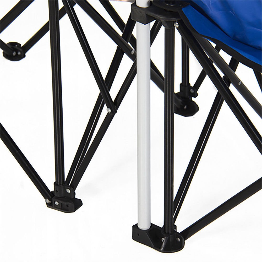 Premium Blue Double Beach Chair with Adjustable Umbrella - Foldable, Portable for Picnic, Camping, Fishing & Outdoor Relaxation | Includes Built-in Cooler & Side Table