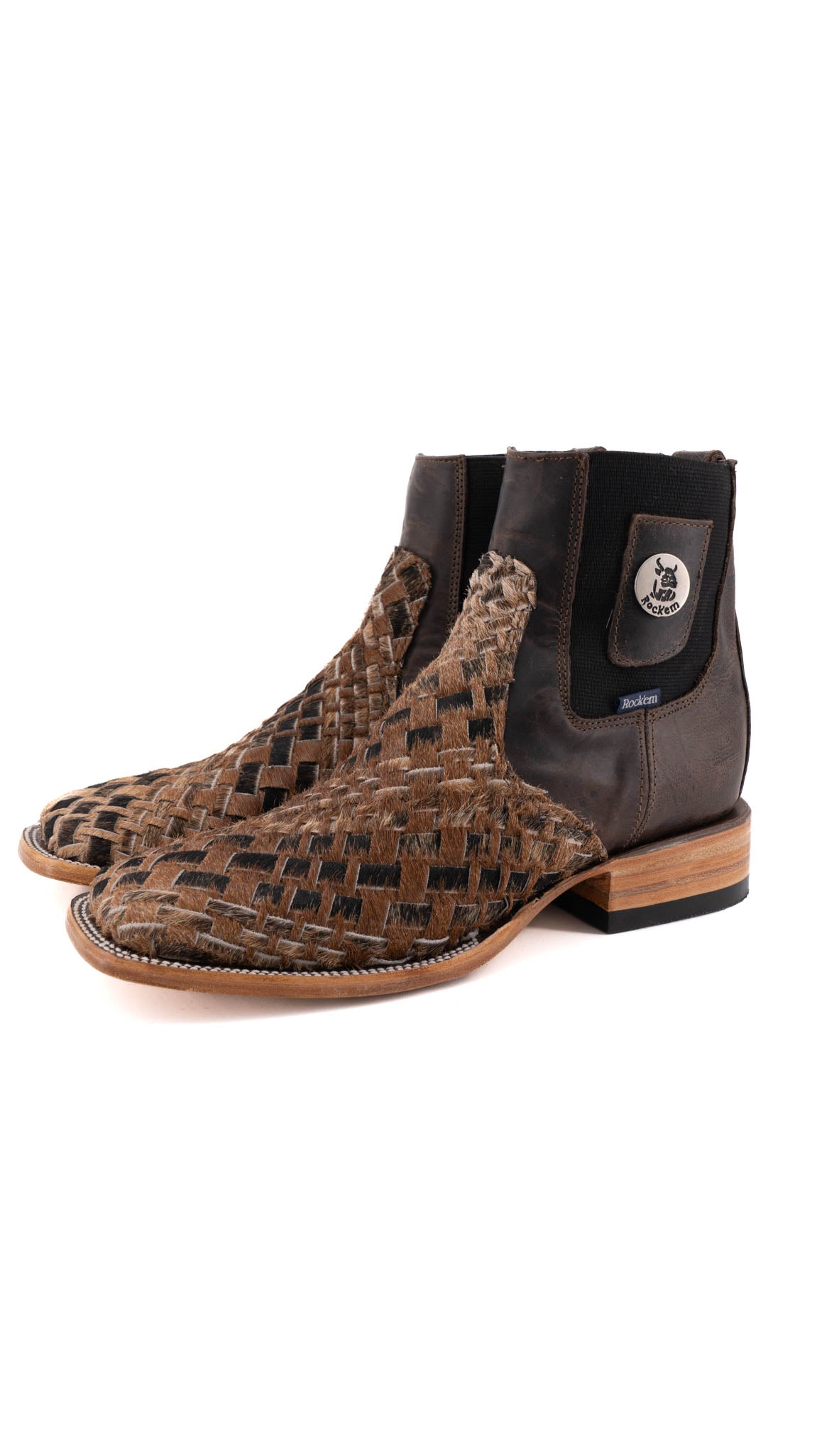 Men's Genuine Cowhide Leather Boots Size 7 Square Toe Western Style - Perfect for Rodeo, Country Dancing & Outdoor Adventures
