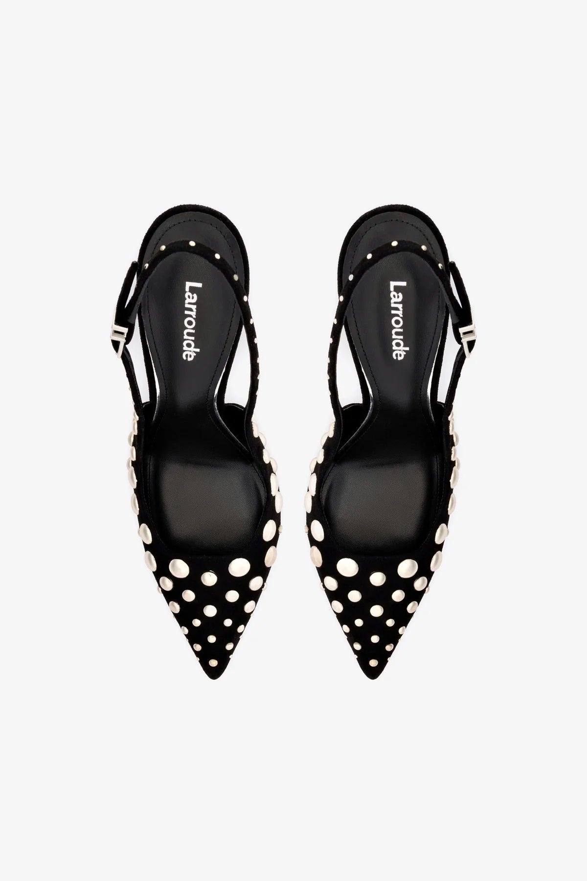 Kaitlan Black Suede Studded Pumps for Women - Stylish High Heels for Parties, Weddings & Evening Events