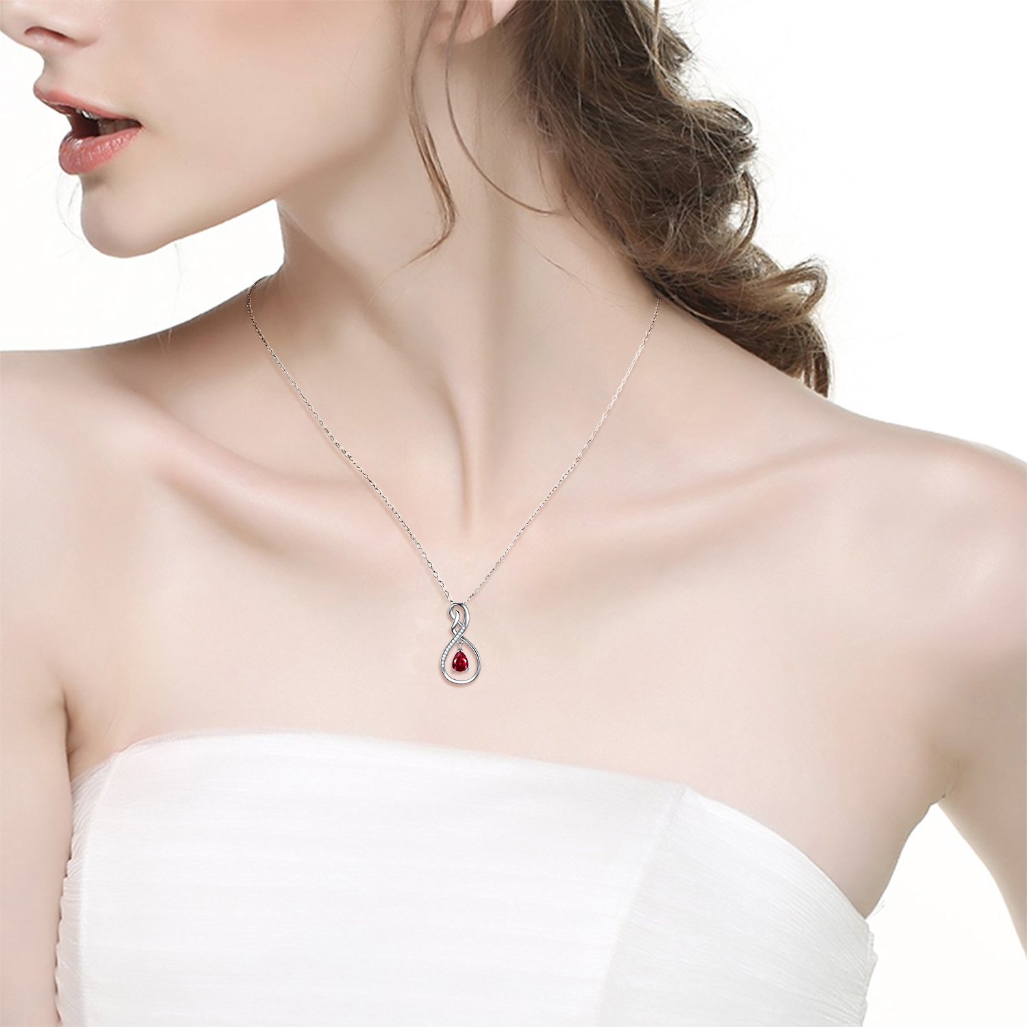 April May Birthstone Necklace for Women - Forever Love Infinity Pendant with Simulated Diamond & Emerald - 925 Sterling Silver Jewelry Gift for Wife, Mom, Her | Perfect for Birthday, Anniversary & Special Occasions