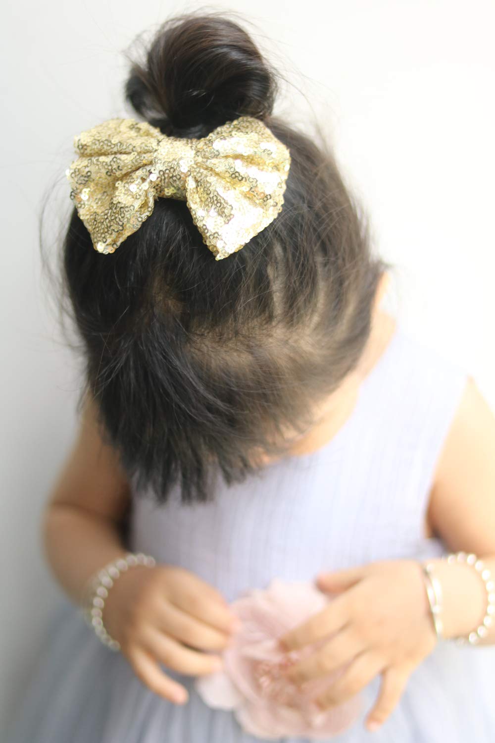 Missgrace Gold Hair Bows for Girls - Elegant Hair Clips for Parties & Weddings