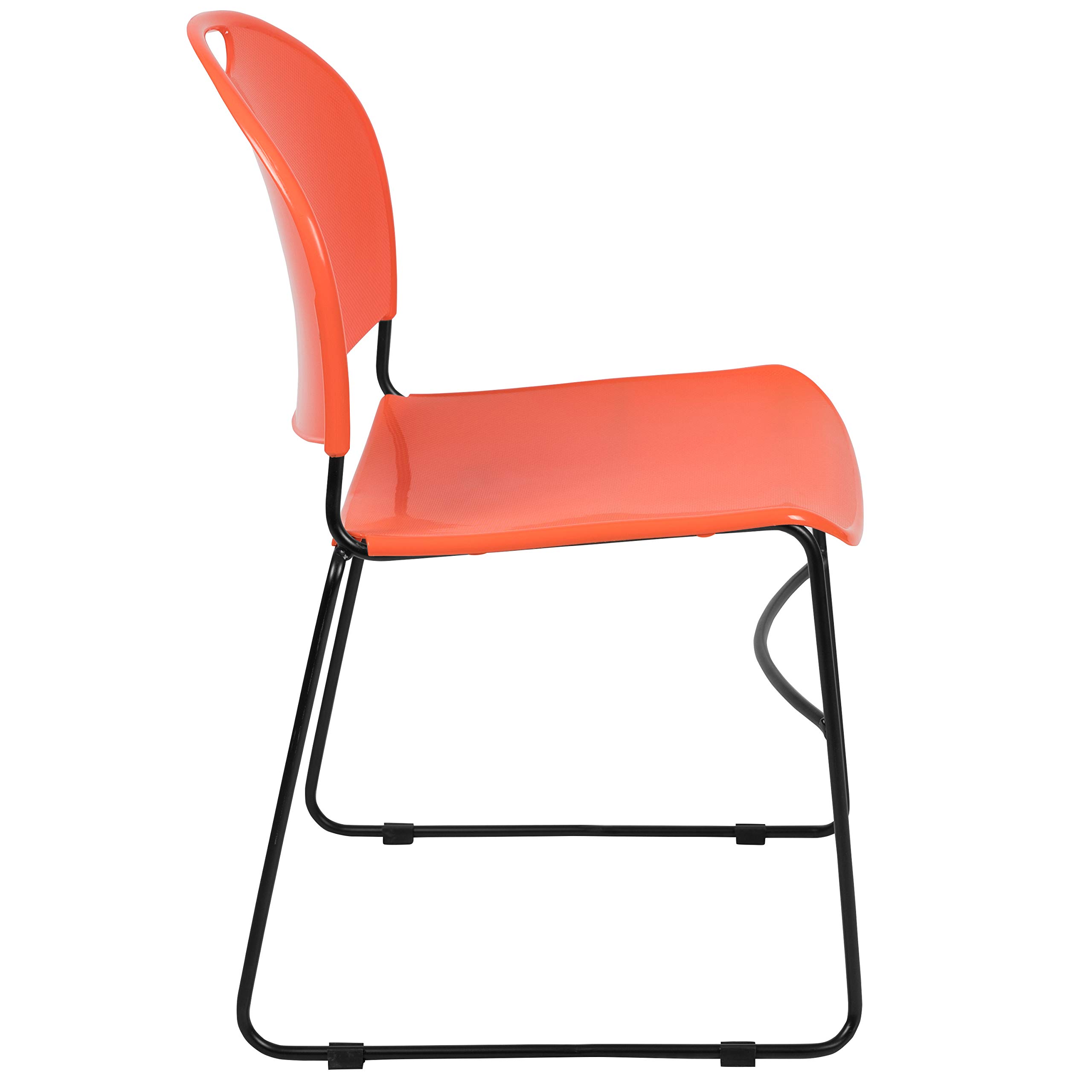 EMMA + OLIVER Orange Ultra-Compact Stackable School Chair - Space-Saving Office Guest Chair & Student Desk Chair for Classrooms, Dorm Rooms, and Small Spaces