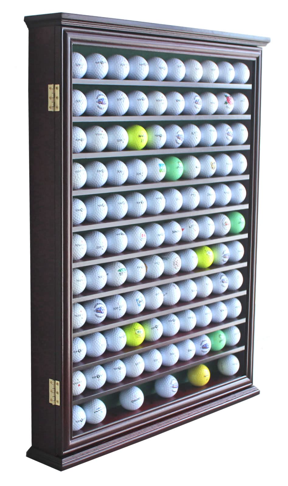 110 Golf Ball Display Case Wall Cabinet - UV Protection Door, Black Finish - Perfect Golf Gift for Men, Home & Office Decor, Golf Clubhouse Display
