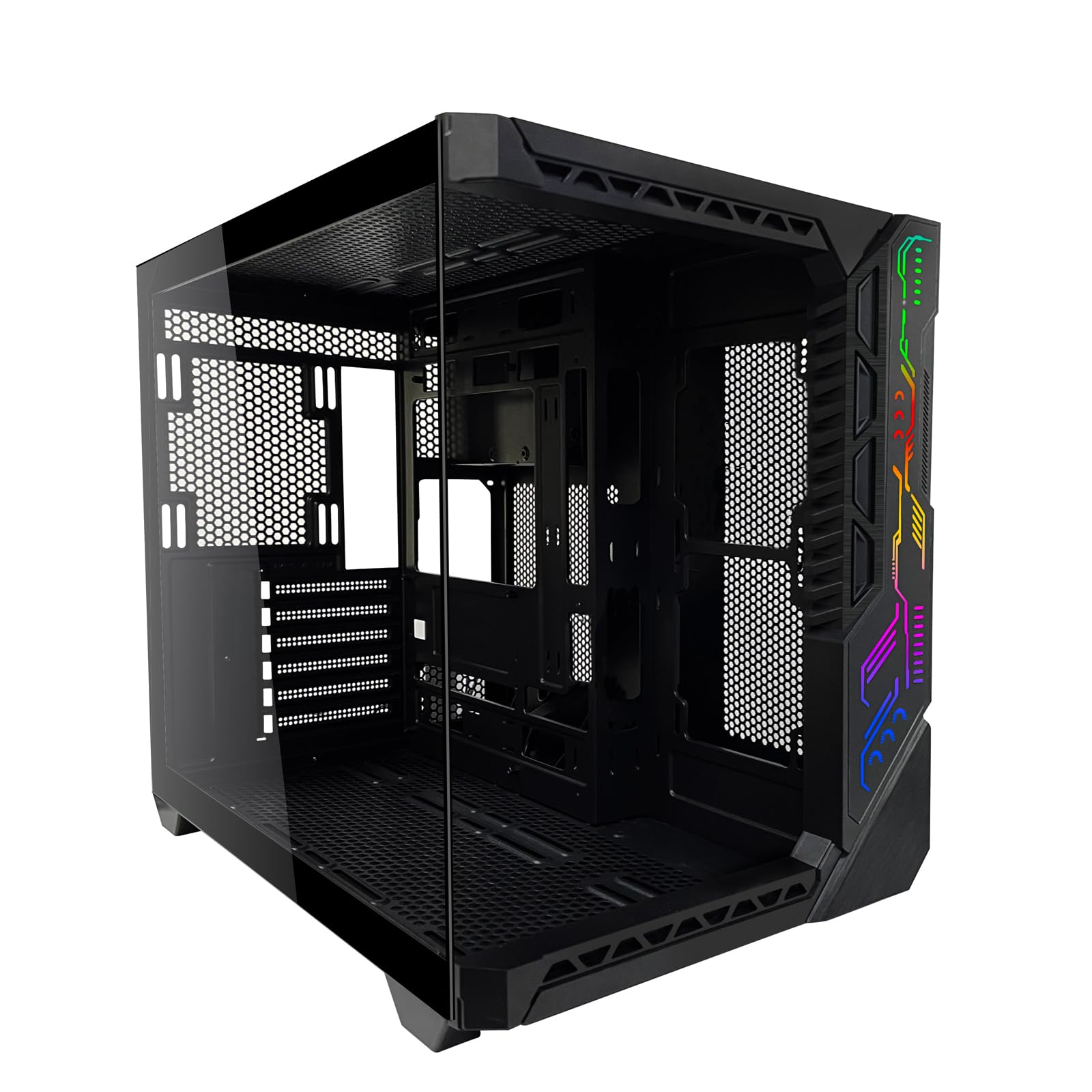 ATX Mid Tower PC Gaming Case - Black | Supports ATX Motherboard, Type-C Port, 9 RGB Cooling Fans & Front Panel RGB Lighting | Ideal for High-Performance Gaming & Streaming Setup | CMSVIB