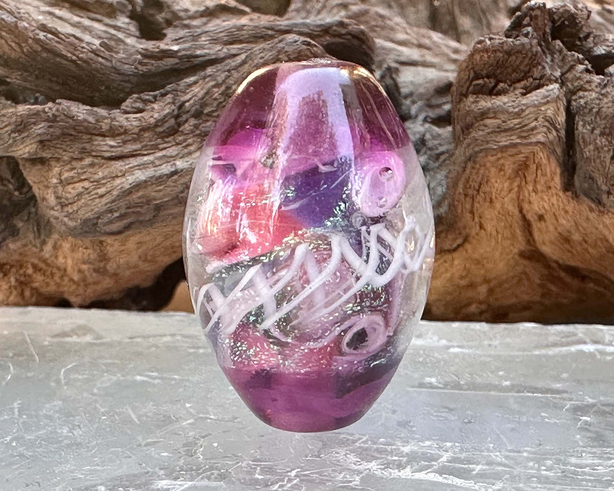 Lavender Dichroic Glass Shimmer Lampwork Focal Bead for Jewelry Making - Handmade SRA Art Bead for Necklaces, Bracelets & DIY Crafts