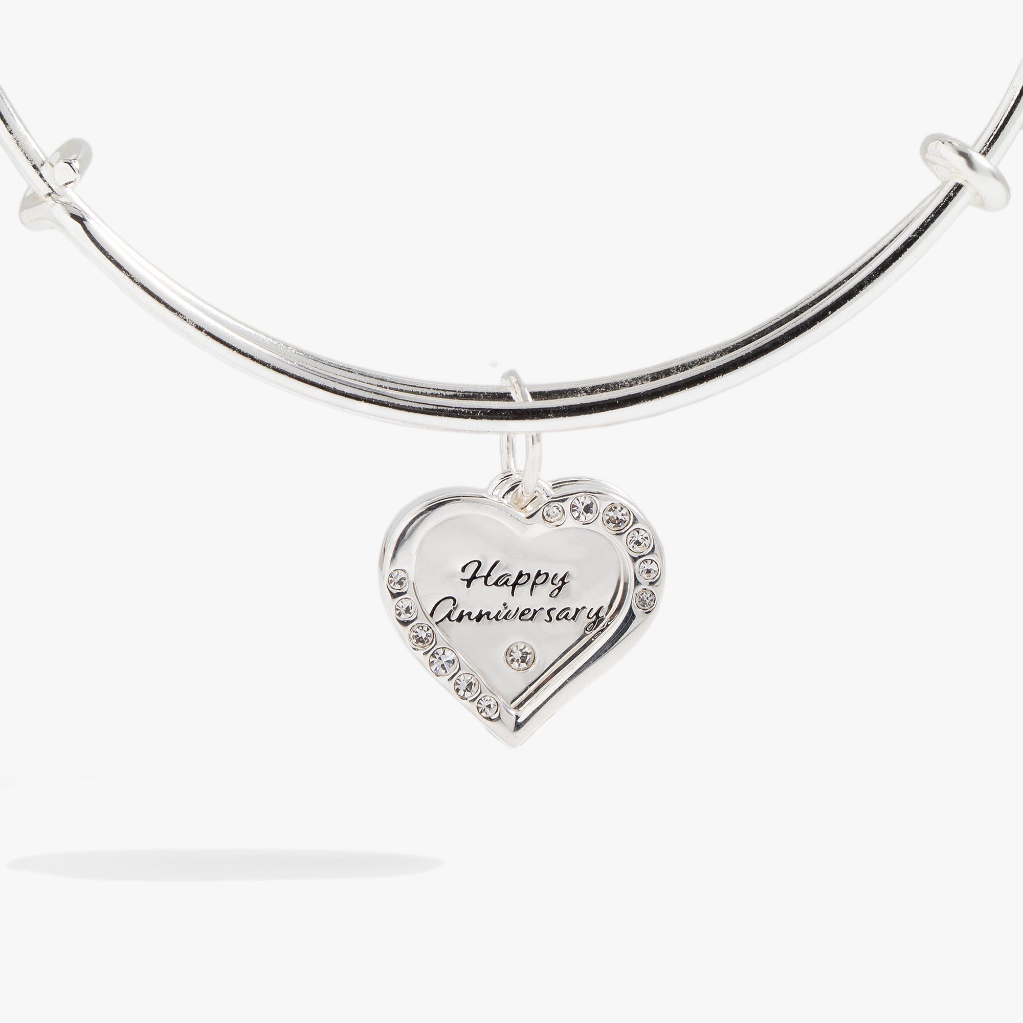 Elegant Anniversary Heart Bangle Bracelet - Romantic Gift for Her - Perfect for Valentine's Day, Wedding Anniversary & Couple's Jewelry