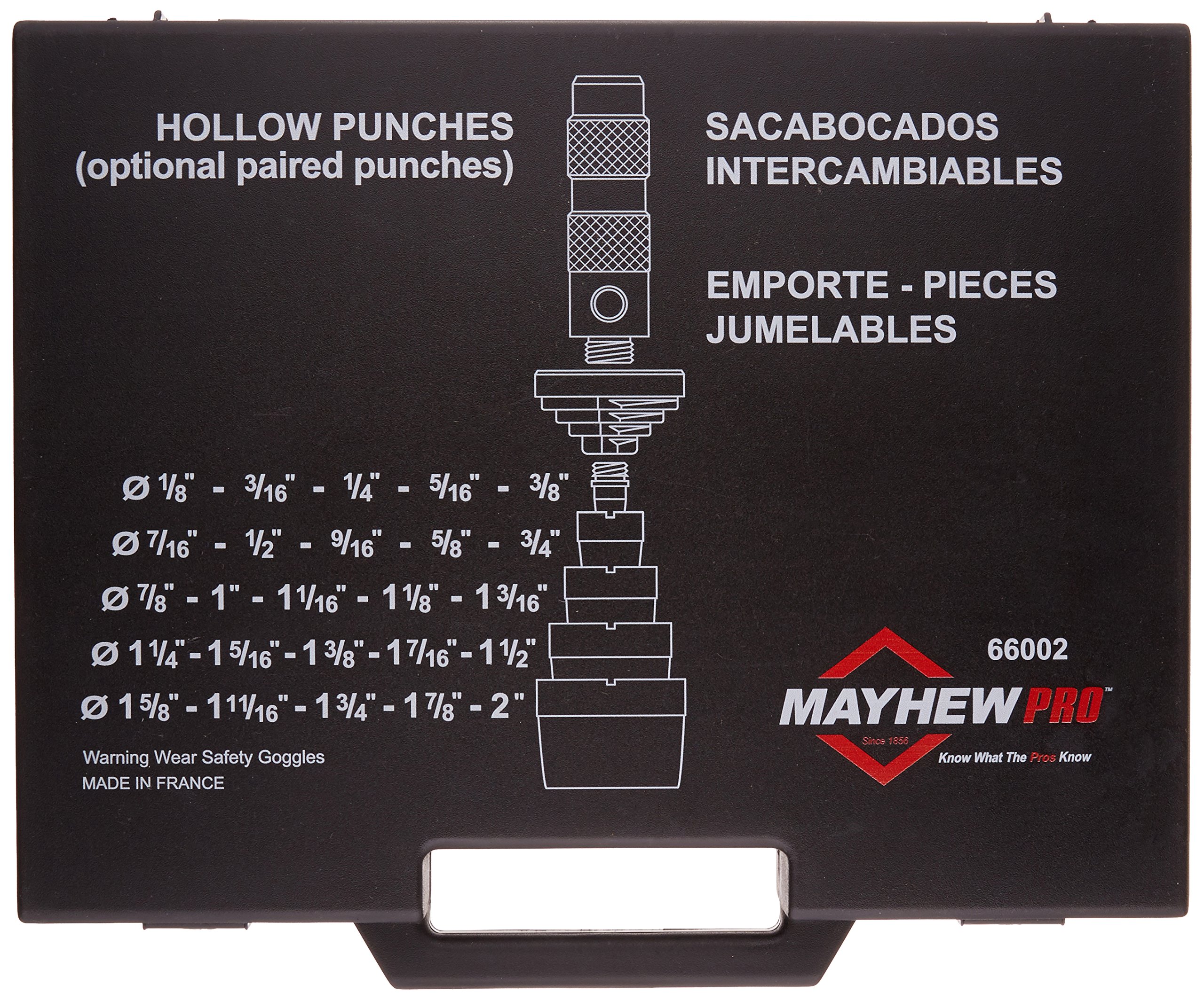 Mayhew Tools 66002 27-Piece Hollow Punch Set - Professional Metalworking & Leather Crafting Tools for DIY Projects and Industrial Use