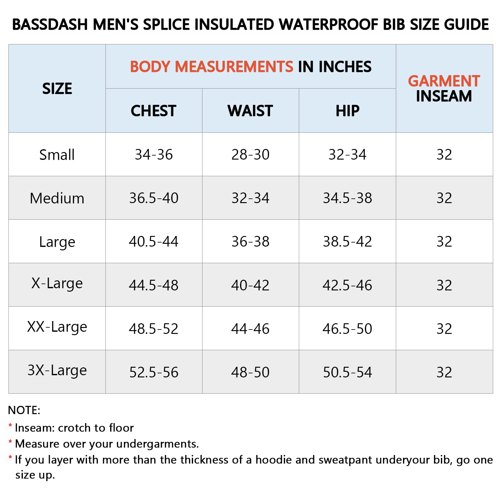 BASSDASH Men's Insulated Waterproof Fishing & Hunting Bib Overalls - Ripstop Breathable Snow Pants for Outdoor Winter Activities