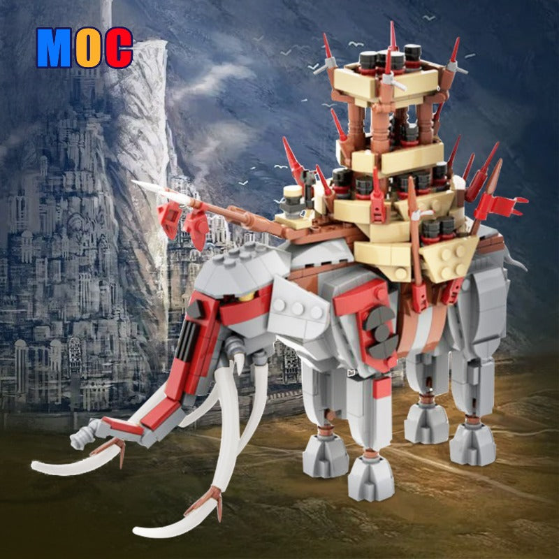 688-Piece MOC 76558 Mumakil Oliphant Building Blocks Set - Gobricks Version | Lord of The Rings Inspired Elephant Model Kit for Adults & Teens | Perfect for LOTR Fans Collection, Display & Creative Play