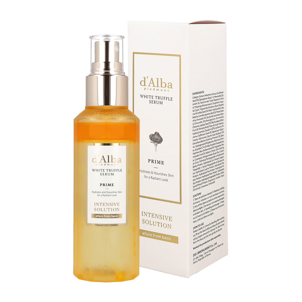 d'Alba White Truffle Prime Intensive Serum 50ml/100ml - Anti-Aging Facial Treatment for Glowing Skin | Day & Night Hydration for Dry & Sensitive Skin