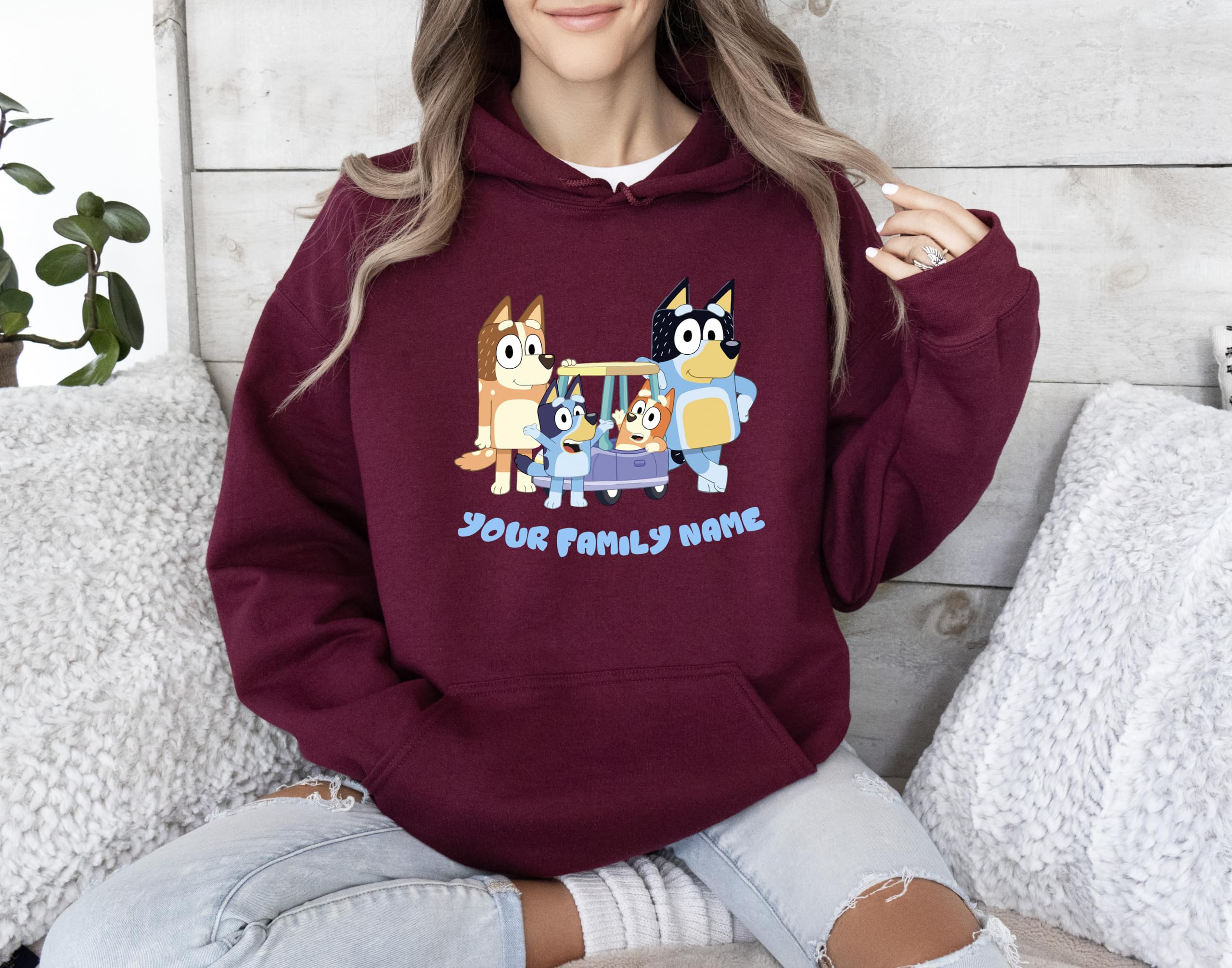 Custom Bluey Family Hoodies - Kids Birthday Party Outfits | Bluey Birthday Girl & Squad Hoodie for Team Celebrations | Perfect for Family Matching, Themed Parties & Group Photos