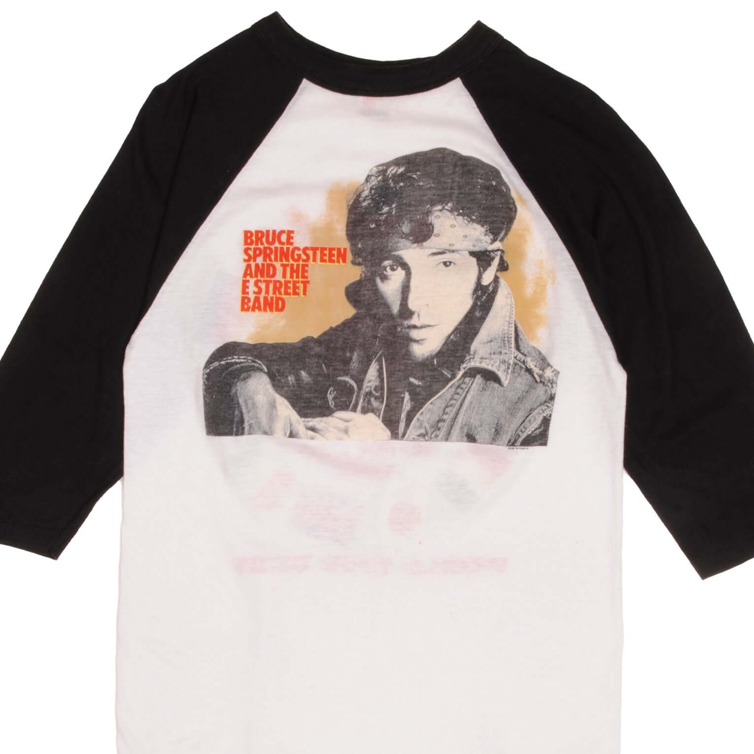 Vintage Bruce Springsteen 1984 World Tour Raglan Tee Shirt - Small, Made in USA - Perfect for Concerts, Casual Wear & Retro Fashion