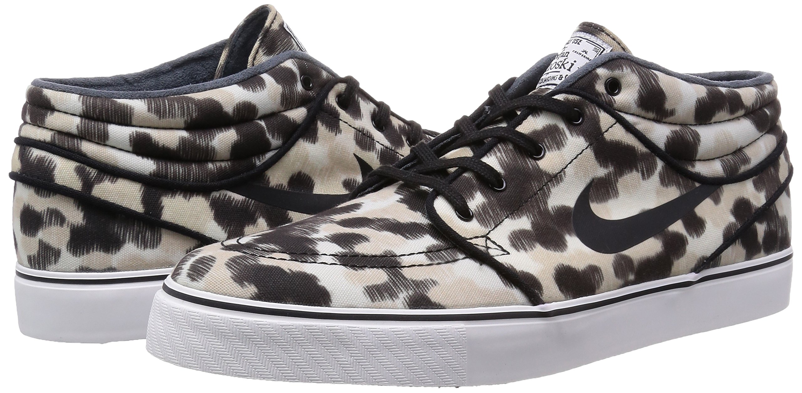 Nike Men's Zoom Stefan Janoski Mid Skateboarding Shoes - White/Black (Size 4) - Comfortable Sneakers for Skateboarding & Casual Wear
