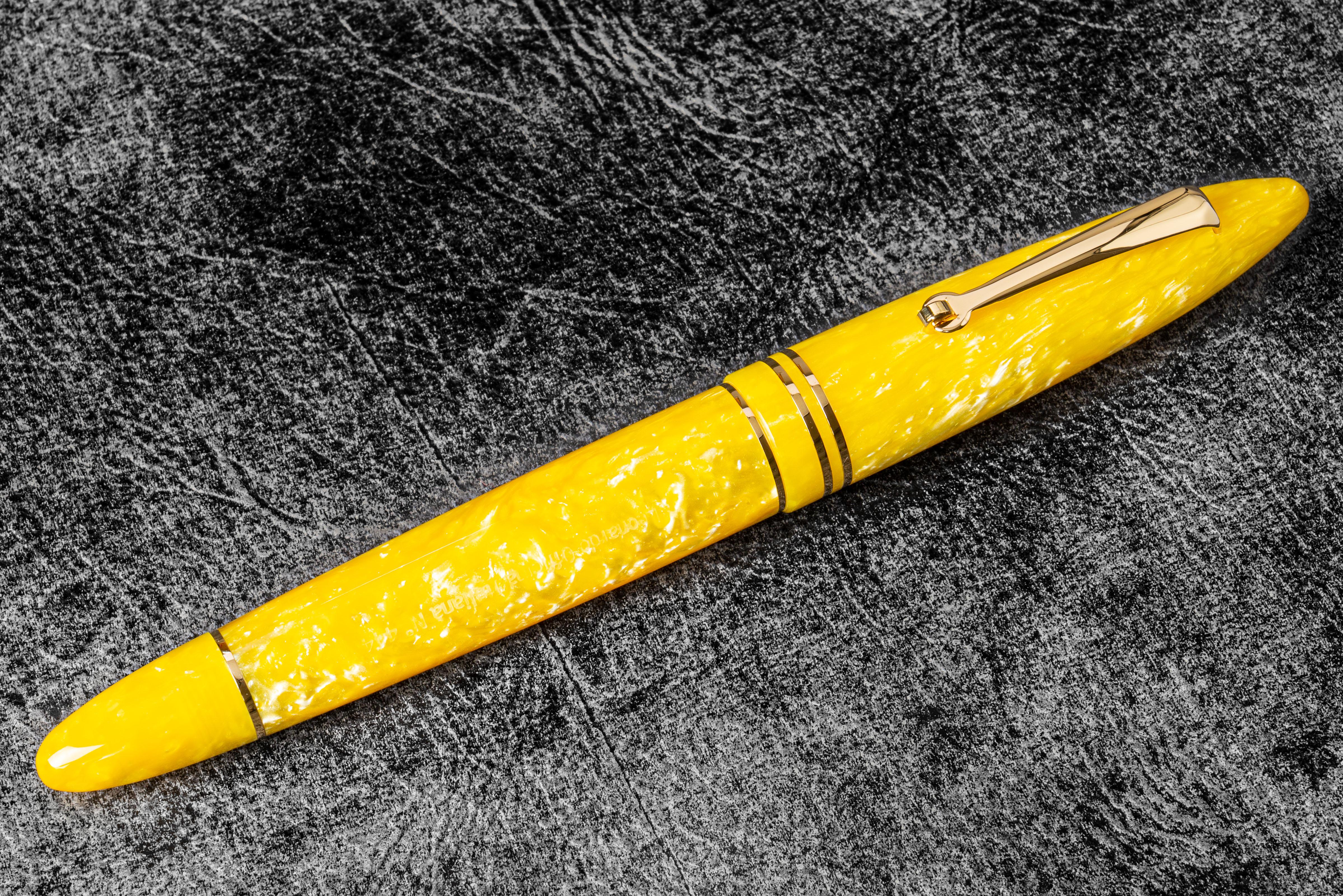 Leonardo Furore Fountain Pen - Premium Sun Yellow GT Luxury Writing Instrument for Calligraphy & Signature | Perfect Gift for Writers, Professionals & Collectors | Office, Home & Special Occasion Use