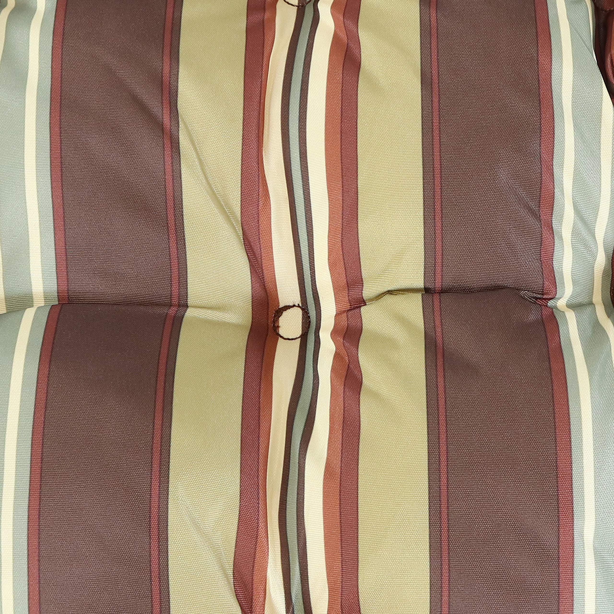 Sunnydaze Tufted Large Round Floor Cushion Set of 2 - 22-Inch Diameter Indoor/Outdoor Chair Cushions & Meditation Pillows - 300D Olefin with Polyester Fill - Chocolate Stripes - Perfect for Patio Lounging, Yoga, and Cozy Home Decor