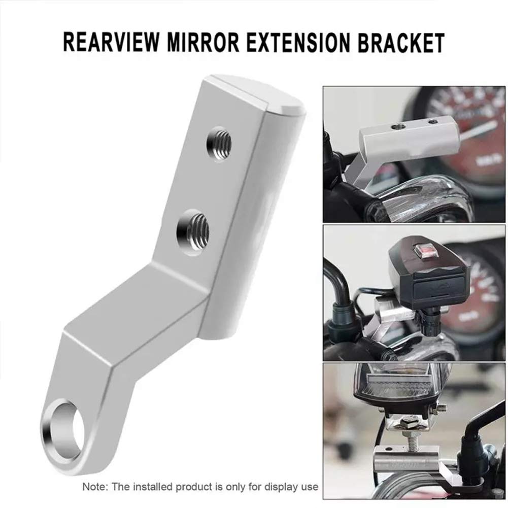Aluminum Alloy Motorcycle Mirror Bracket Support Holder - Universal Rearview Mirror Extension Mount for Motorcycles, ATV & Scooters (Blue) | Durable Mirror Base for Enhanced Visibility & Safety Riding