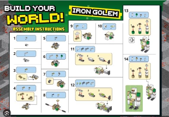 LEGO Minecraft Iron Golem Minifigure - Official Building Block Toy for Kids & Collectors - Perfect for Creative Play, Birthday Gifts & Minecraft Fans