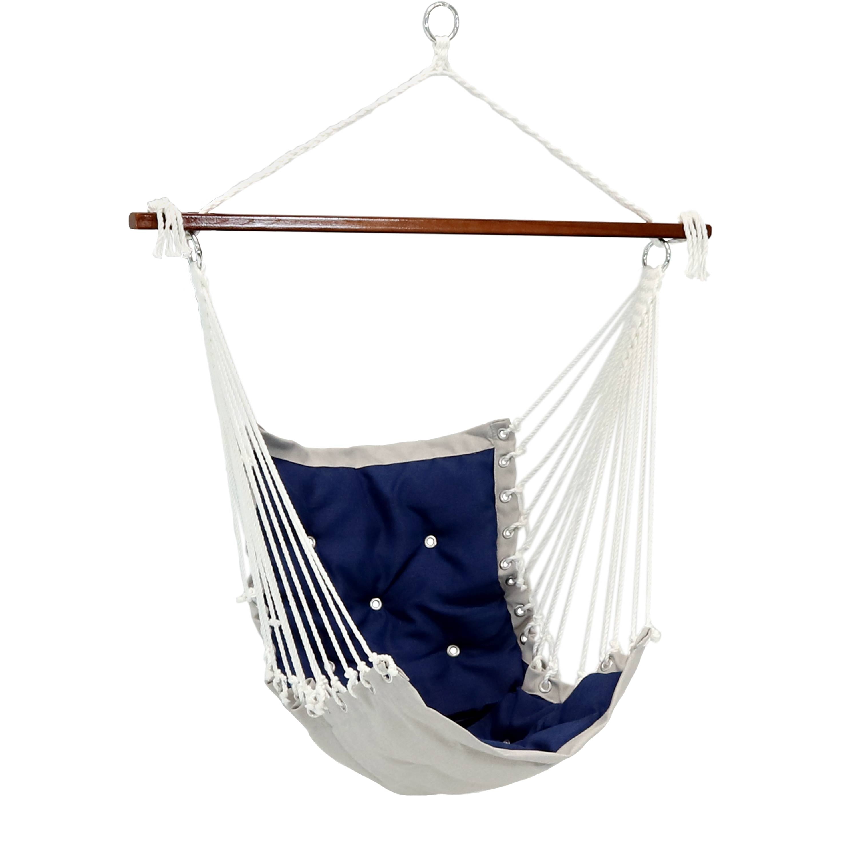 Sunnydaze Tufted Victorian Outdoor Hammock Chair Swing - Comfortable Hanging Chair for Patio, Garden, Porch & Backyard Relaxation